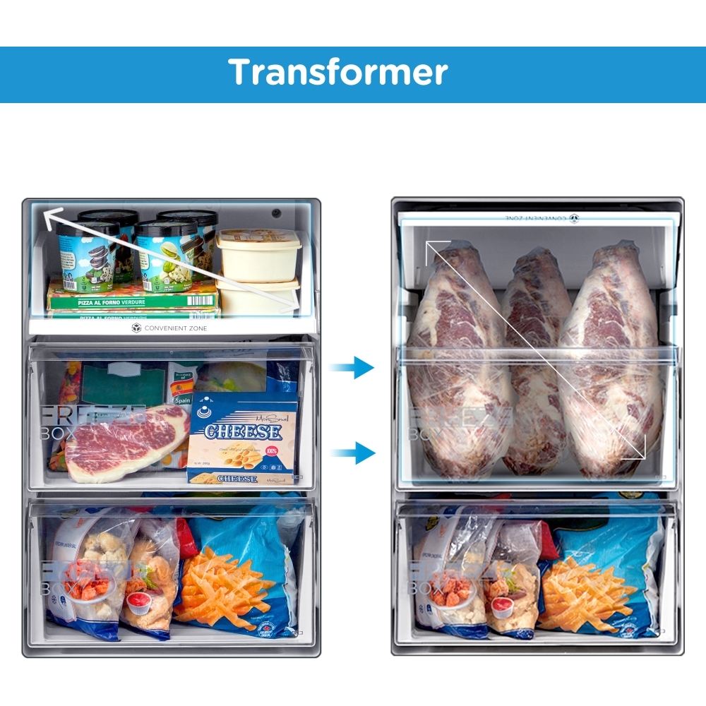 Midea MDRB521MGB02 Total No Frost Fridge Freezer, 60/40, Stainless Steel, B Rated