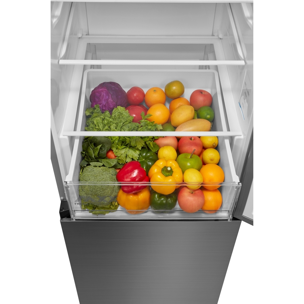Midea MDRB548MIC46 Total No Frost Fridge Freezer, 70/30, Stainless Steel, C Rated