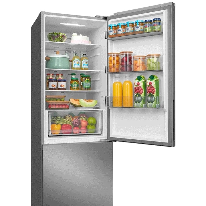 Midea MDRB548MME46 No Frost Fridge Freezer, 60/40, Stainless Steel, E Rated