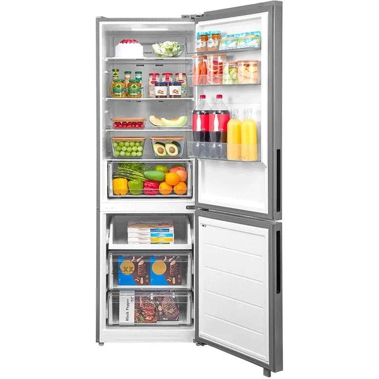 Midea MDRB548MME46 No Frost Fridge Freezer, 60/40, Stainless Steel, E Rated