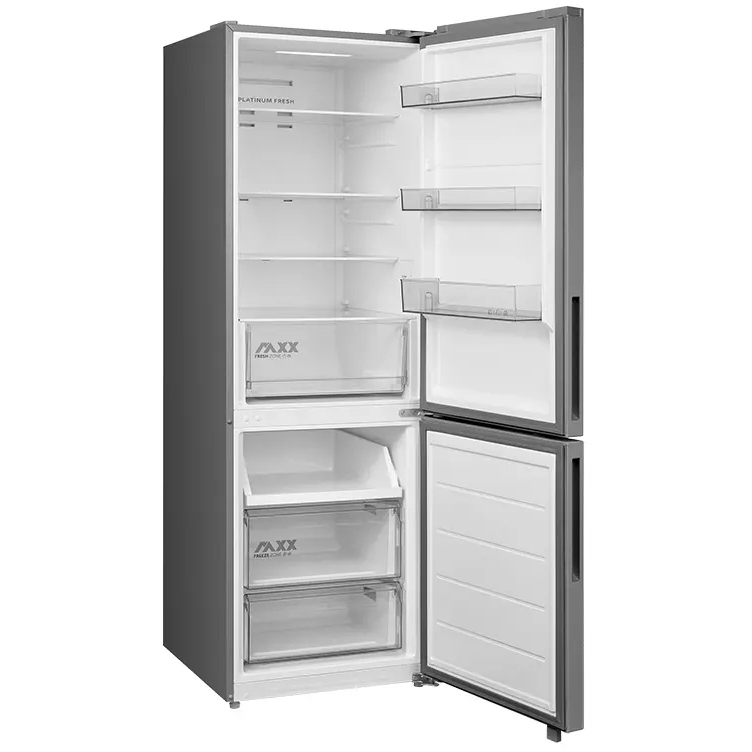 Midea MDRB548MME46 No Frost Fridge Freezer, 60/40, Stainless Steel, E Rated