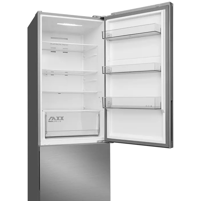 Midea MDRB548MME46 No Frost Fridge Freezer, 60/40, Stainless Steel, E Rated