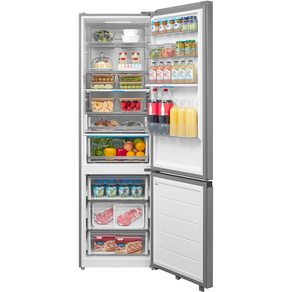 Midea MDRB600MIC46P No Frost Fridge Freezer, 70/30, Silver, C Rated
