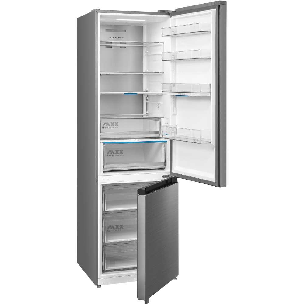 Midea MDRB600MIC46P No Frost Fridge Freezer, 70/30, Silver, C Rated