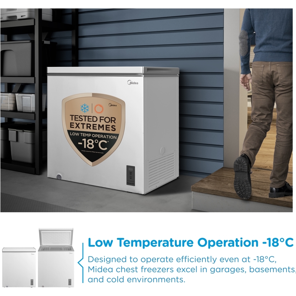 Midea MDRC284FZE01 Chest Freezer, White, E Rated