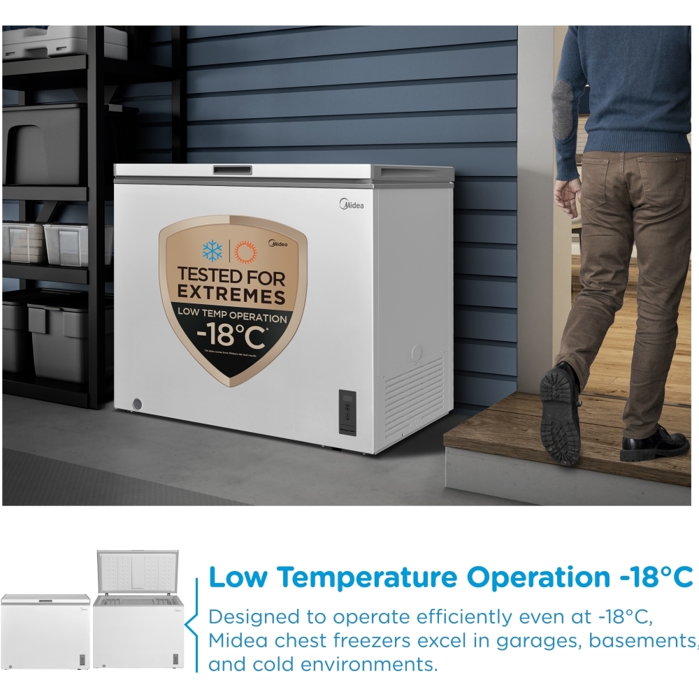Midea MDRC345FZE01 Chest Freezer, White, E Rated