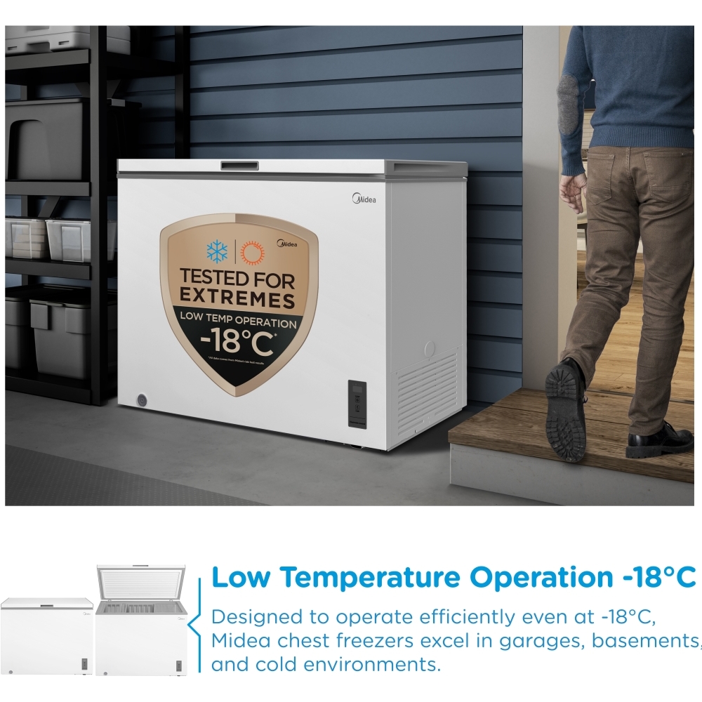 Midea MDRC411FZE01 Static Chest Freezer, White, E Rated