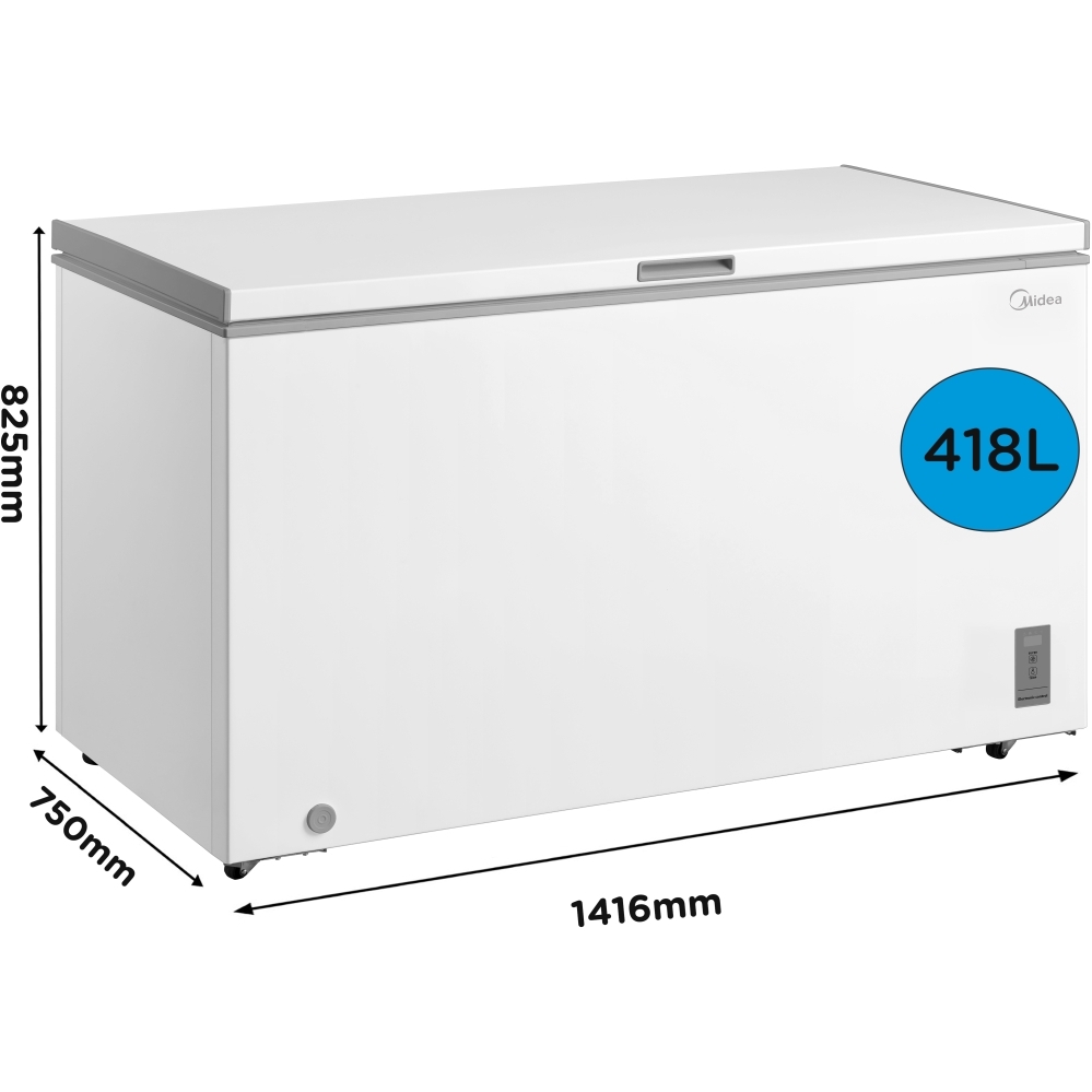 Midea MDRC564FZE01 Chest Freezer, White, E Rated