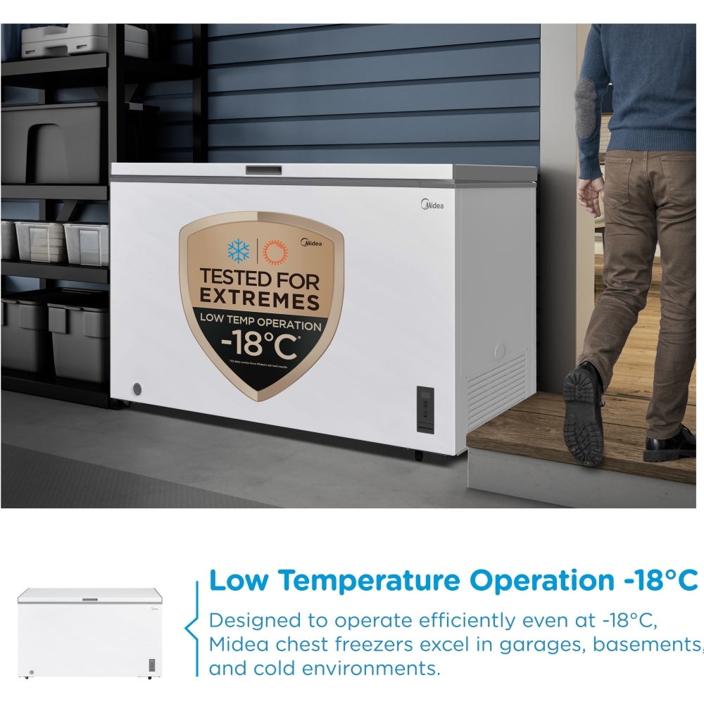 Midea MDRC564FZE01 Chest Freezer, White, E Rated
