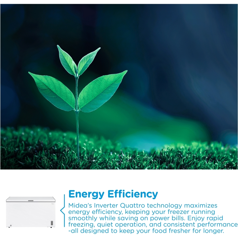 Midea MDRC564FZE01 Chest Freezer, White, E Rated