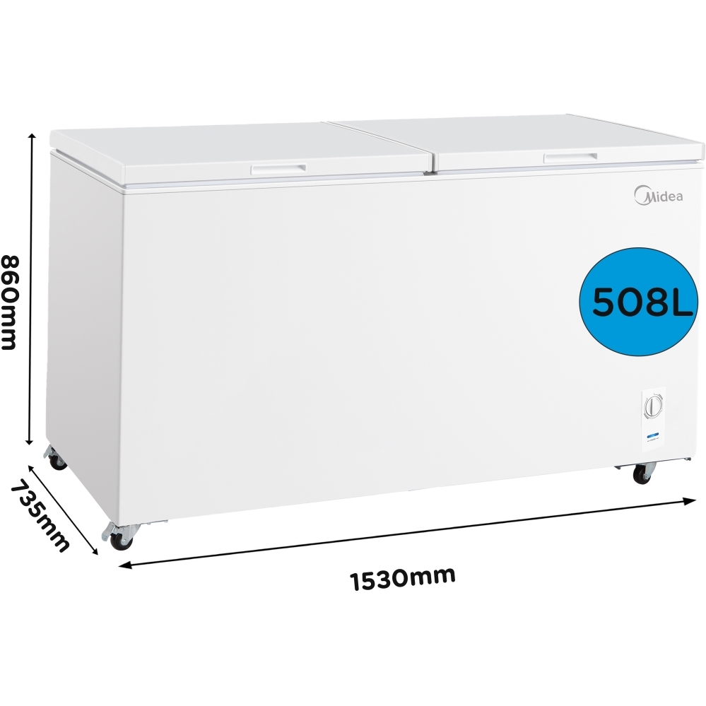 Midea MDRC698FEE01 Static Chest Freezer, White, E Rated