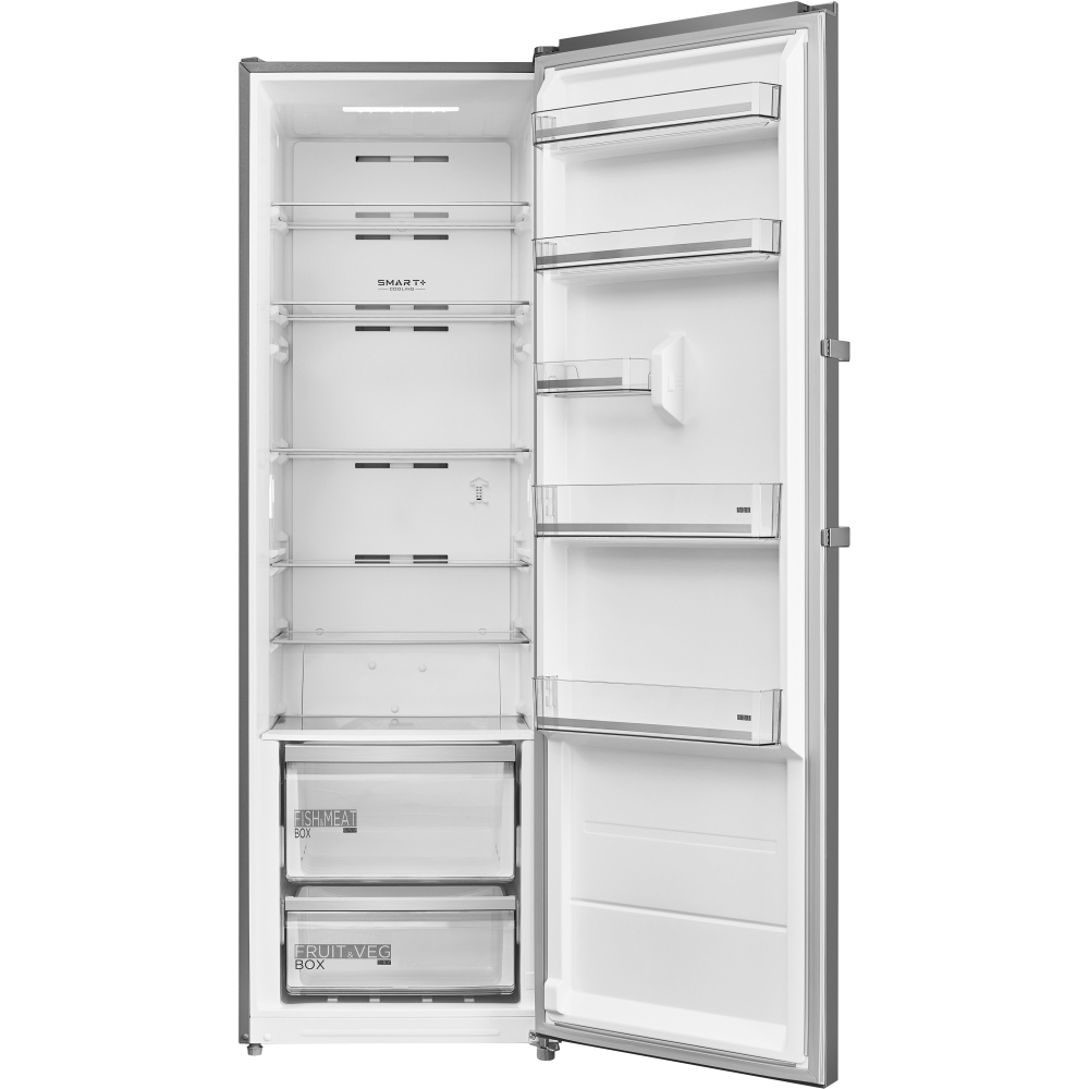 Midea MDRD502MTE46 Tall Larder Fridge, Stainless Steel, E Rated
