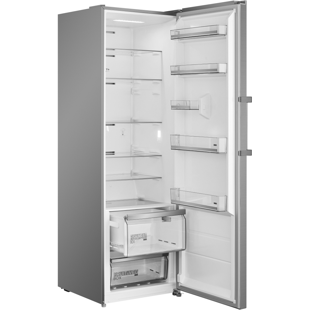 Midea MDRD502MTE46 Tall Larder Fridge, Stainless Steel, E Rated