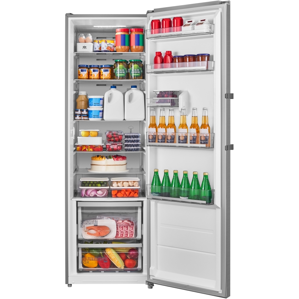 Midea MDRD502MTE46 Tall Larder Fridge, Stainless Steel, E Rated