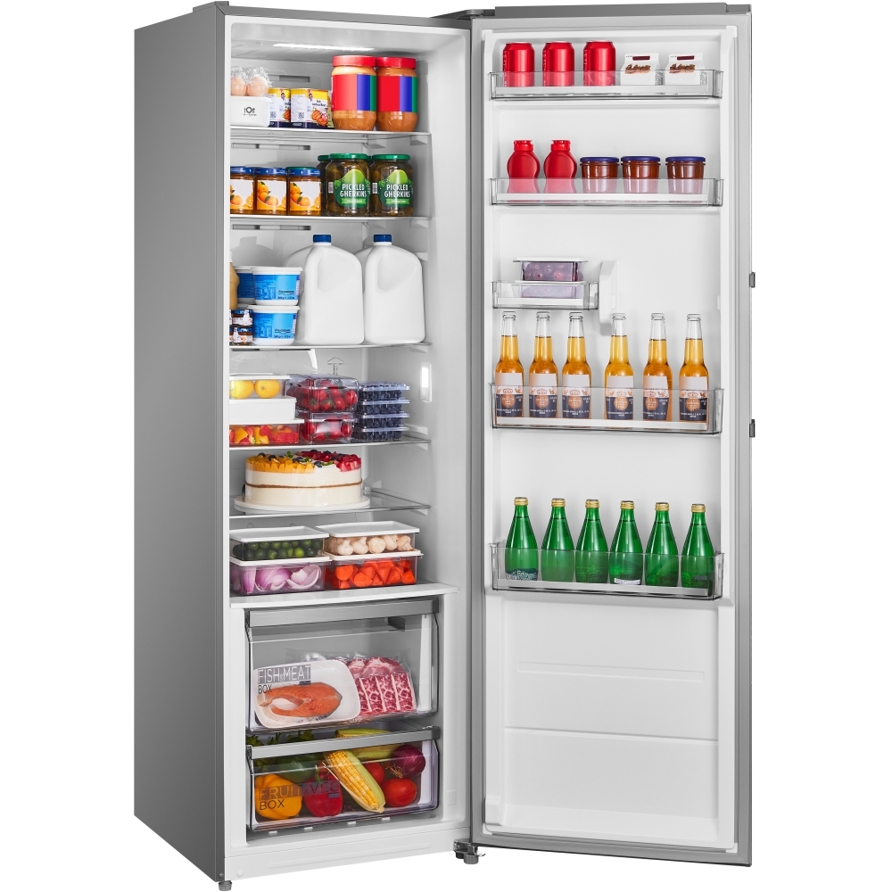 Midea MDRD502MTE46 Tall Larder Fridge, Stainless Steel, E Rated
