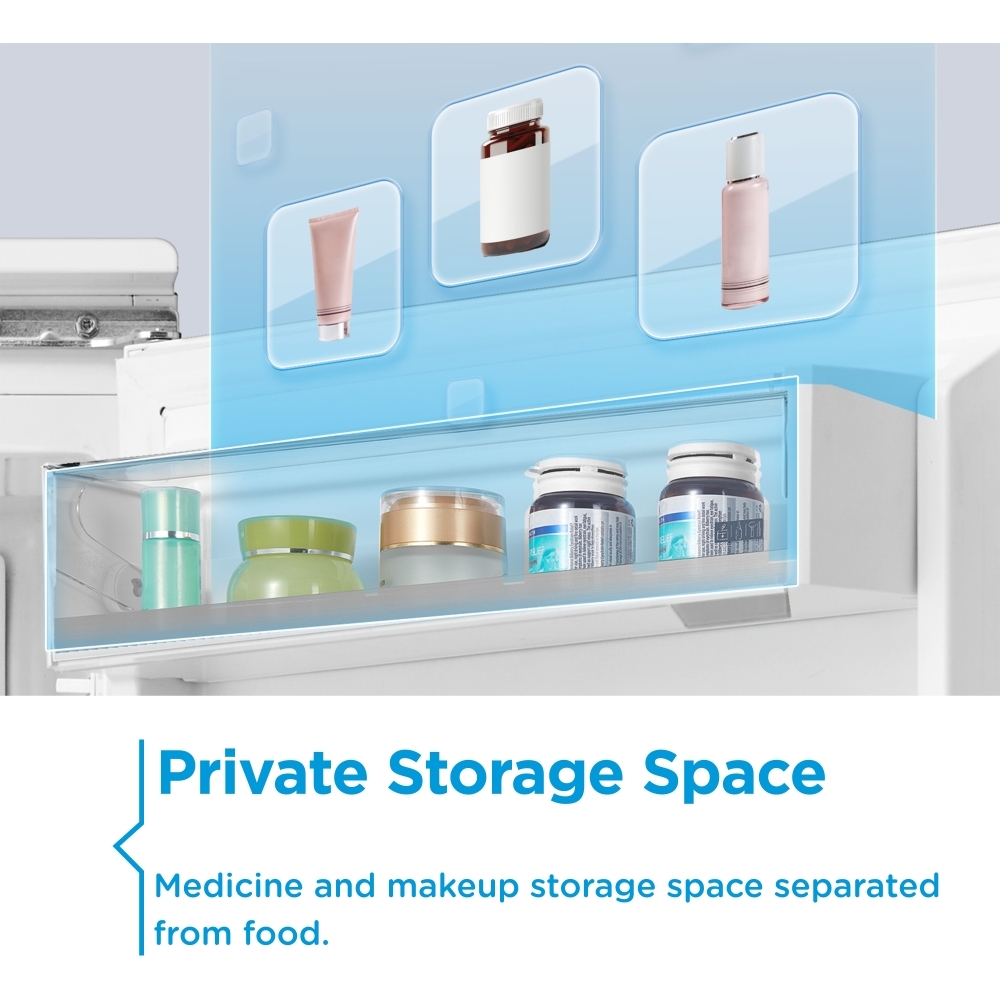 Midea MDRE353FGE01D Total No Frost Integrated Fridge Freezer, Sliding Hinge, 70/30, E Rated