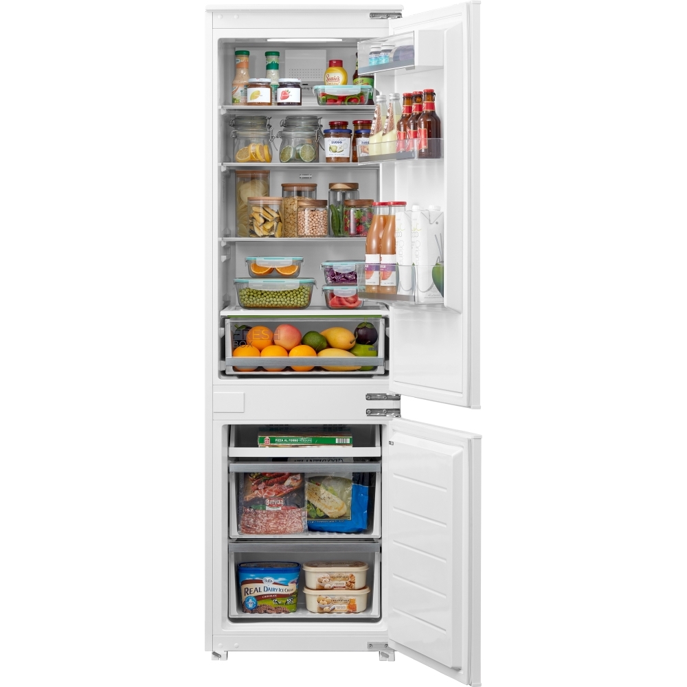 Midea MDRE353FGE01D Total No Frost Integrated Fridge Freezer, Sliding Hinge, 70/30, E Rated