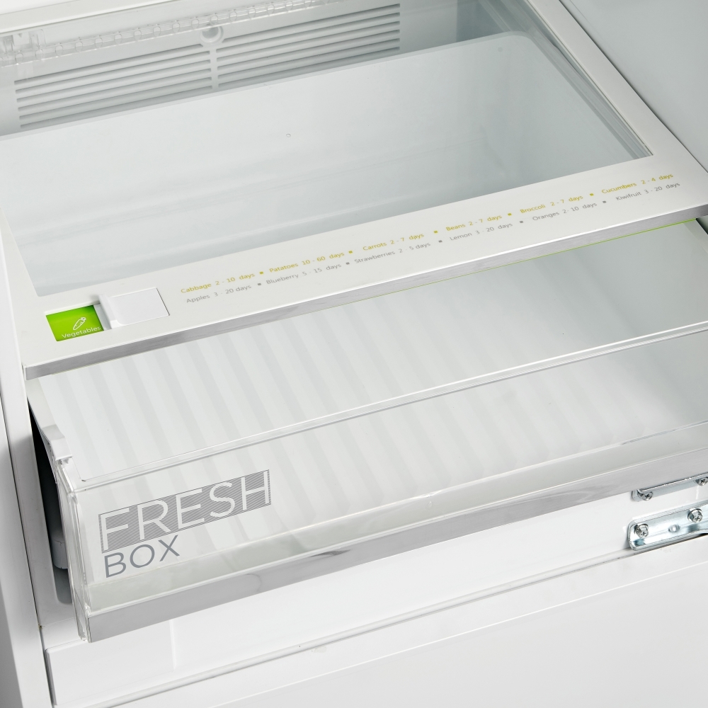 Midea MDRE353FGE01D Total No Frost Integrated Fridge Freezer, Sliding Hinge, 70/30, E Rated