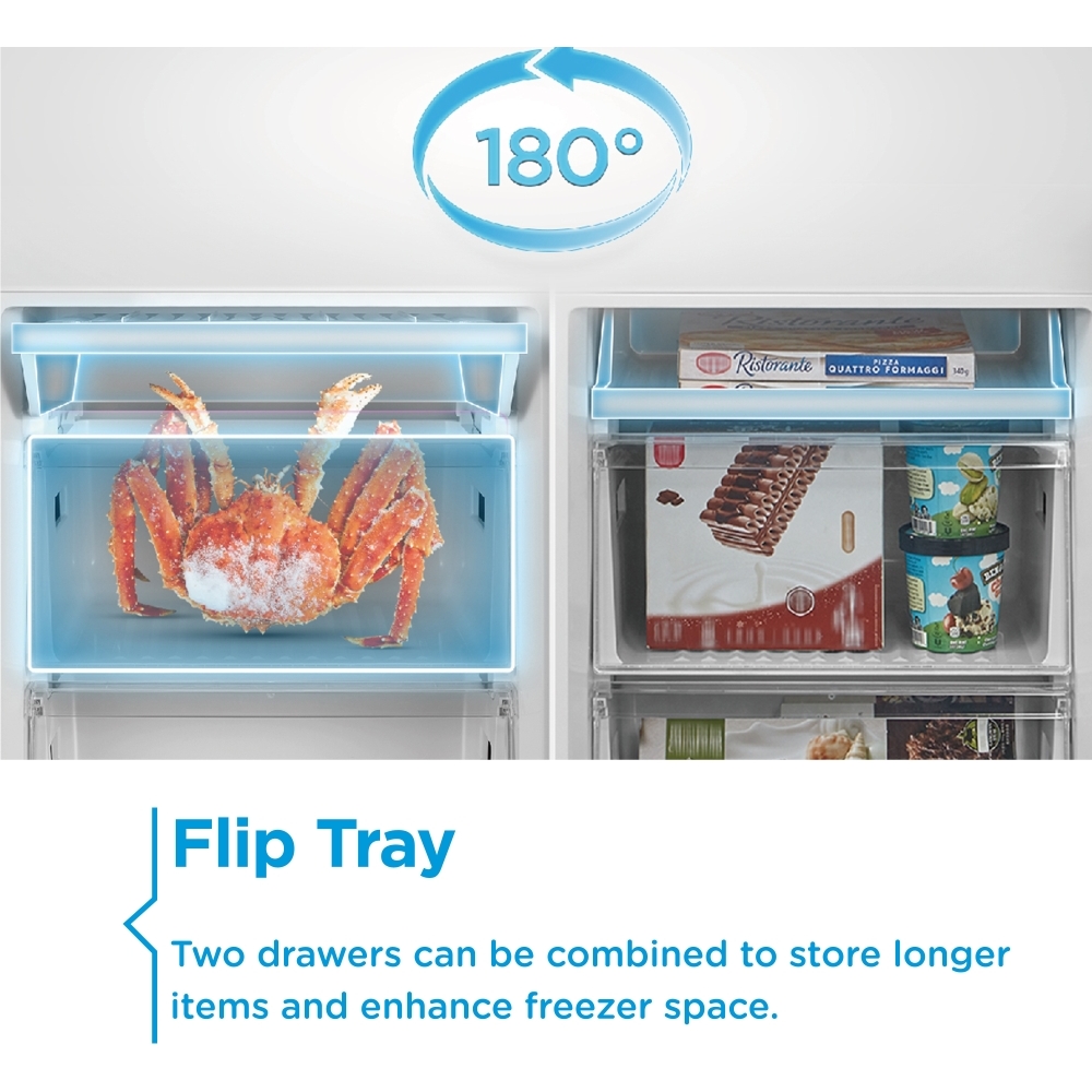 Midea MDRE379FGE01D Total No Frost Integrated Fridge Freezer, Sliding Hinge, 70/30, E Rated