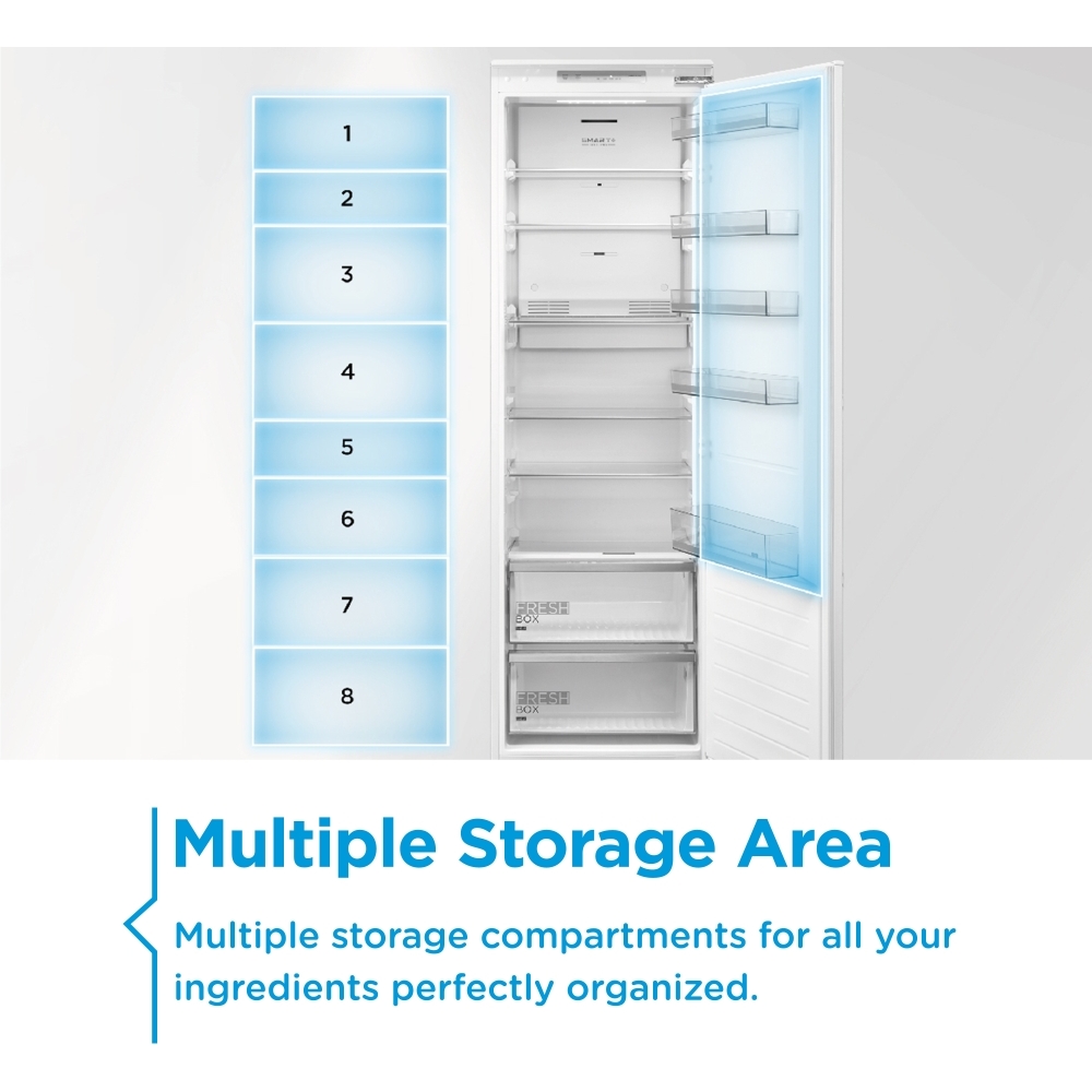 Midea MDRE423FGE01D Built-In Larder Fridge, E Rated