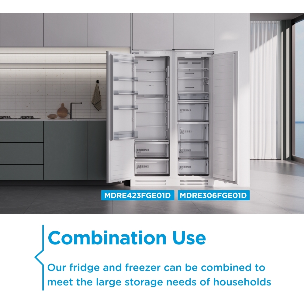 Midea MDRE423FGE01D Built-In Larder Fridge, E Rated