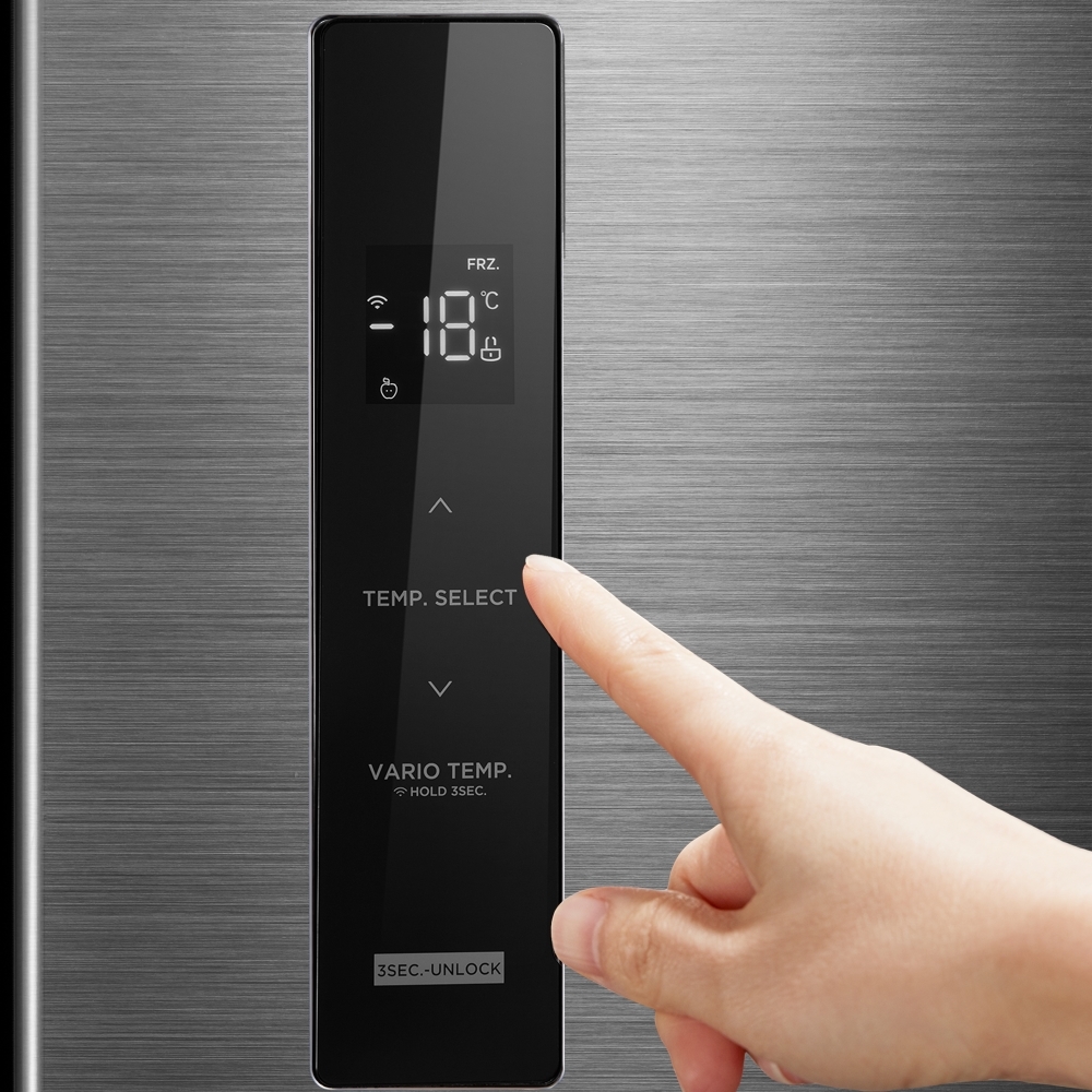 Midea MDRF632FIE46 American Fridge Freezer,  Non-Plumbed, Stainless Steel, E Rated