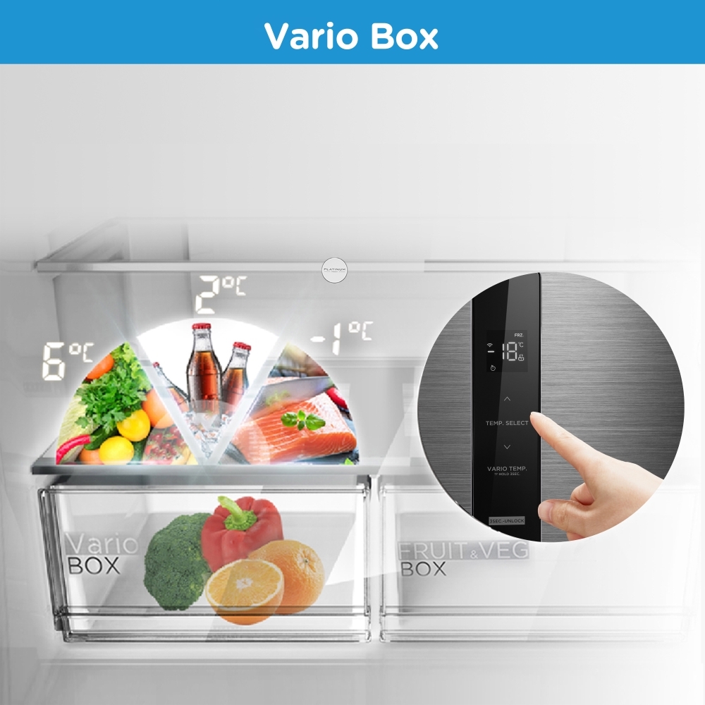 Midea MDRF632FIE46 American Fridge Freezer,  Non-Plumbed, Stainless Steel, E Rated