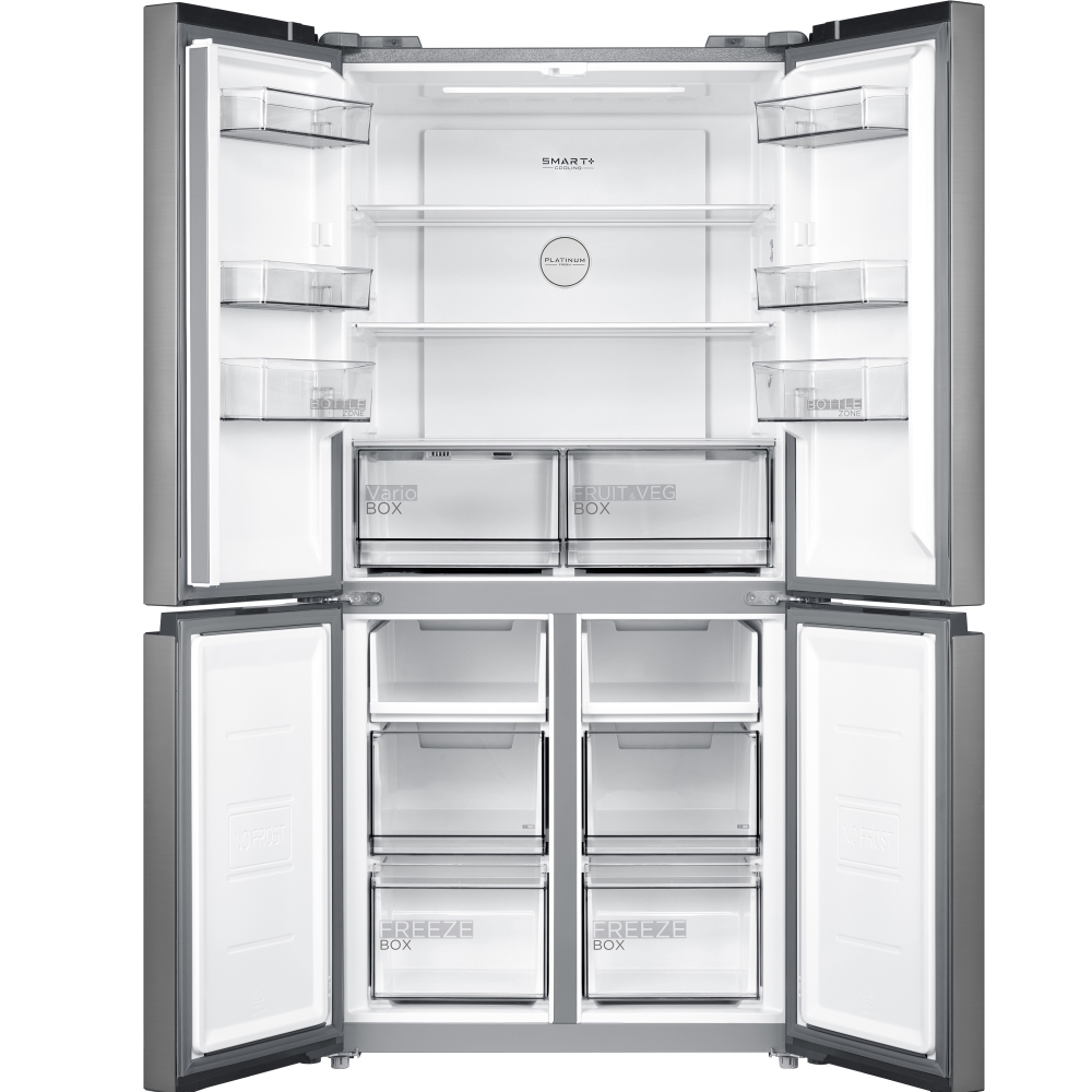 Midea MDRF632FIE46 American Fridge Freezer,  Non-Plumbed, Stainless Steel, E Rated