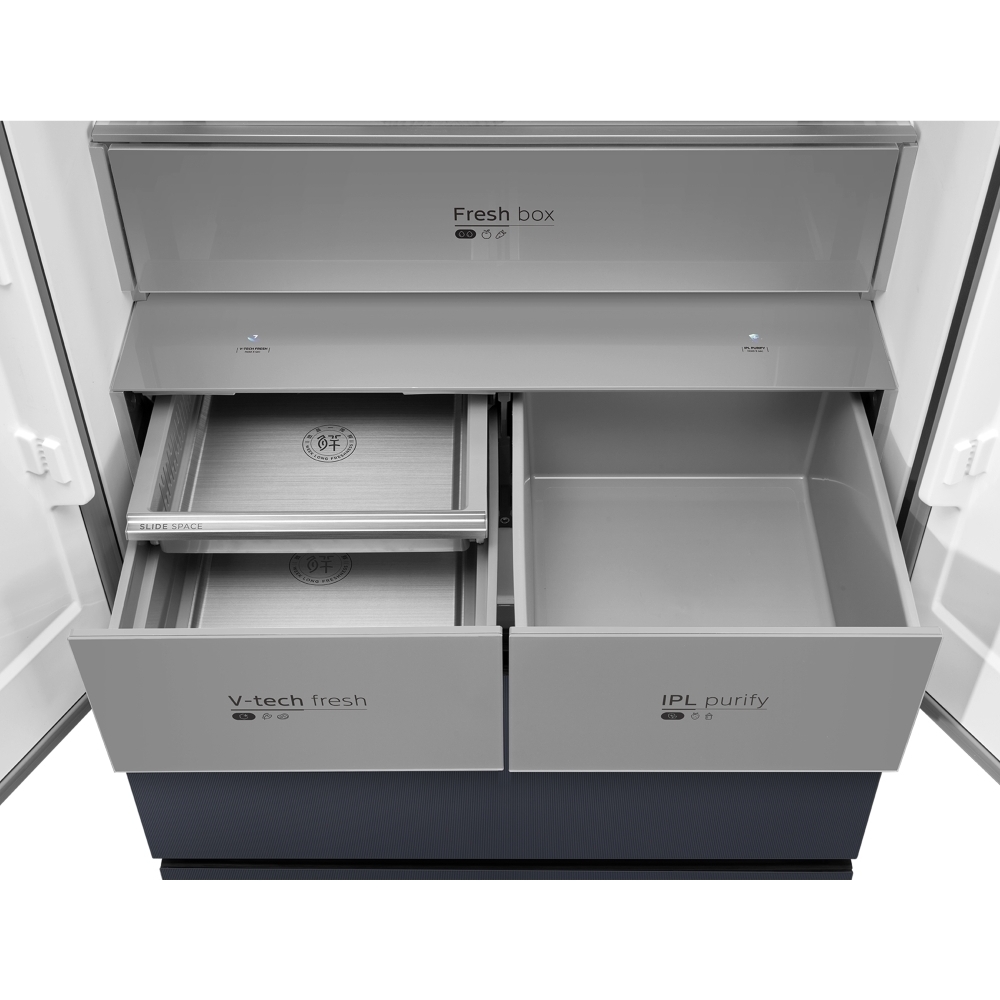 Midea MDRF705BIE70 American Fridge Freezer, E Rated