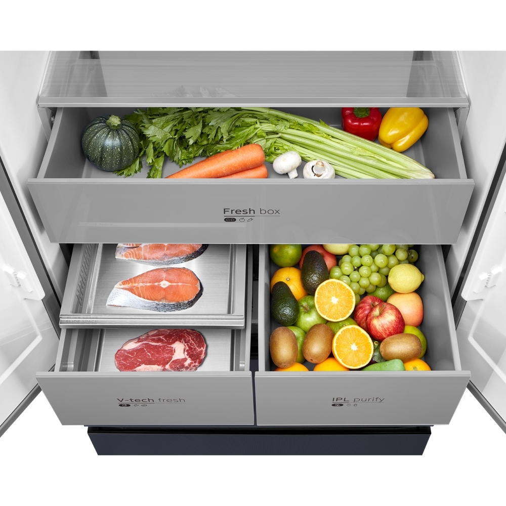 Midea MDRF705BIE70 American Fridge Freezer, E Rated