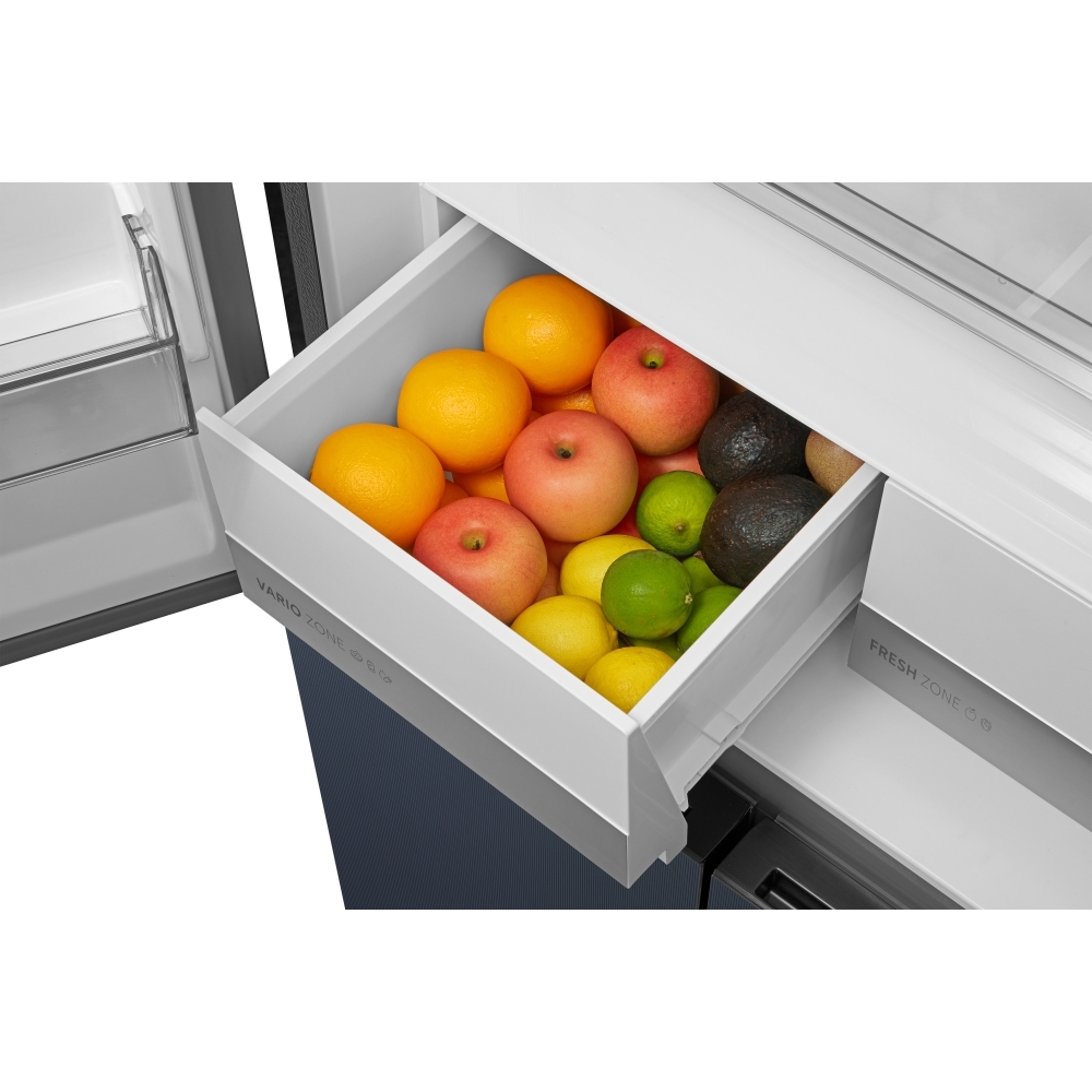 Midea MDRM587BIE70 American Fridge Freezer, Stainless Steel, E Rated,  Non-Plumbed