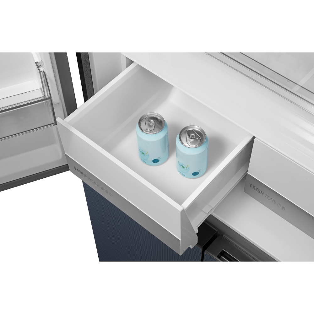 Midea MDRM587BIE70 American Fridge Freezer, Stainless Steel, E Rated,  Non-Plumbed