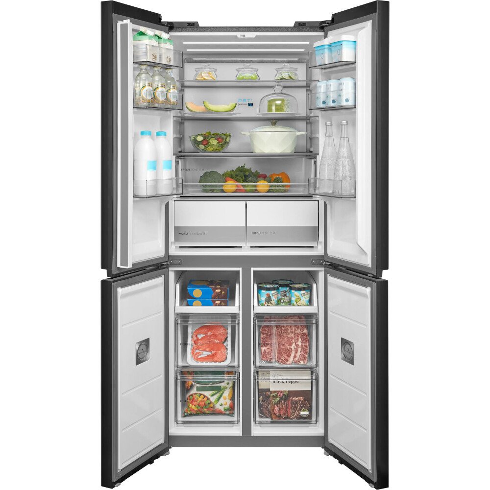 Midea MDRM587BIE70 American Fridge Freezer, Stainless Steel, E Rated,  Non-Plumbed