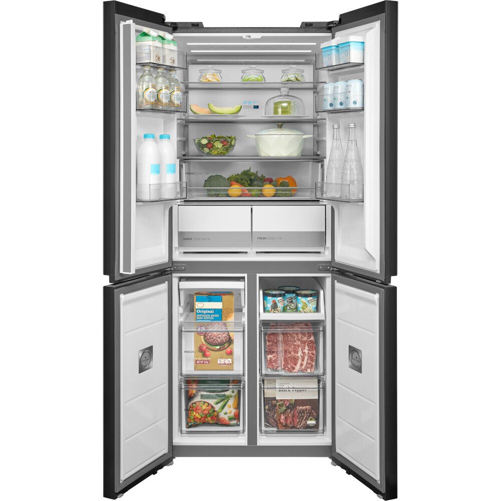 Midea MDRM587BIE70 American Fridge Freezer, Stainless Steel, E Rated,  Non-Plumbed