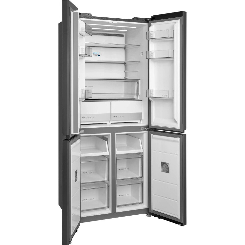Midea MDRM587BIE70 American Fridge Freezer, Stainless Steel, E Rated,  Non-Plumbed