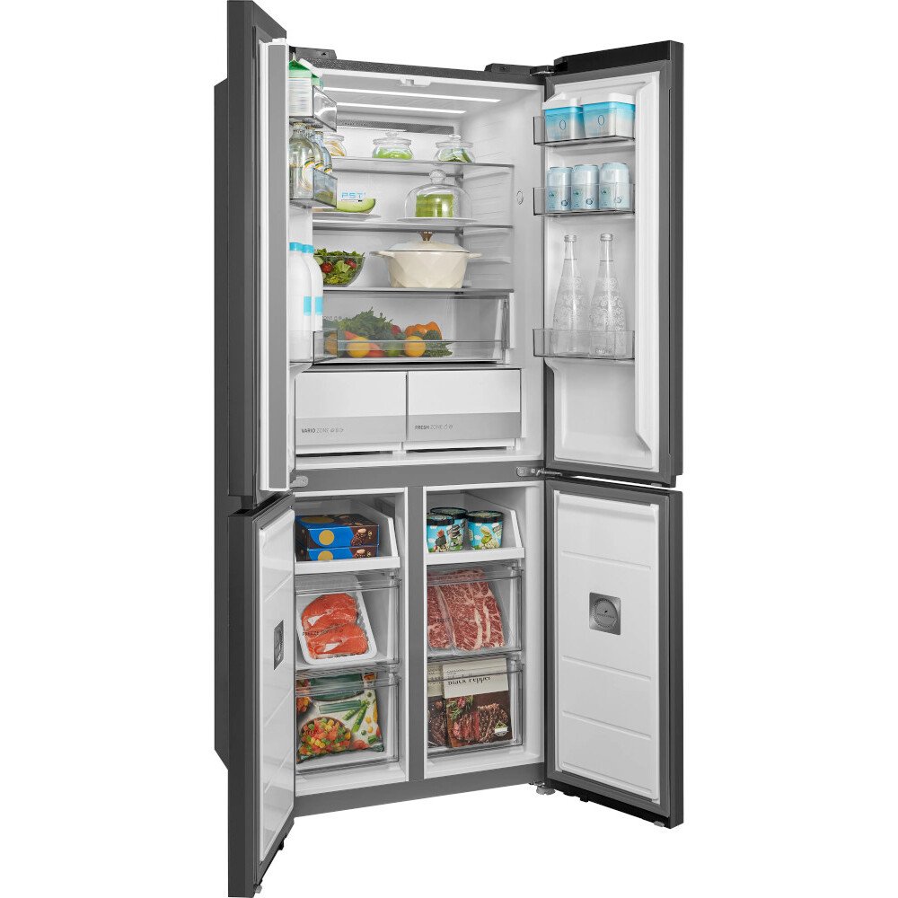 Midea MDRM587BIE70 American Fridge Freezer, Stainless Steel, E Rated,  Non-Plumbed