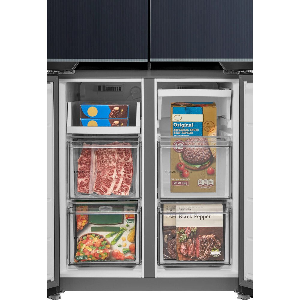 Midea MDRM587BIE70 American Fridge Freezer, Stainless Steel, E Rated,  Non-Plumbed