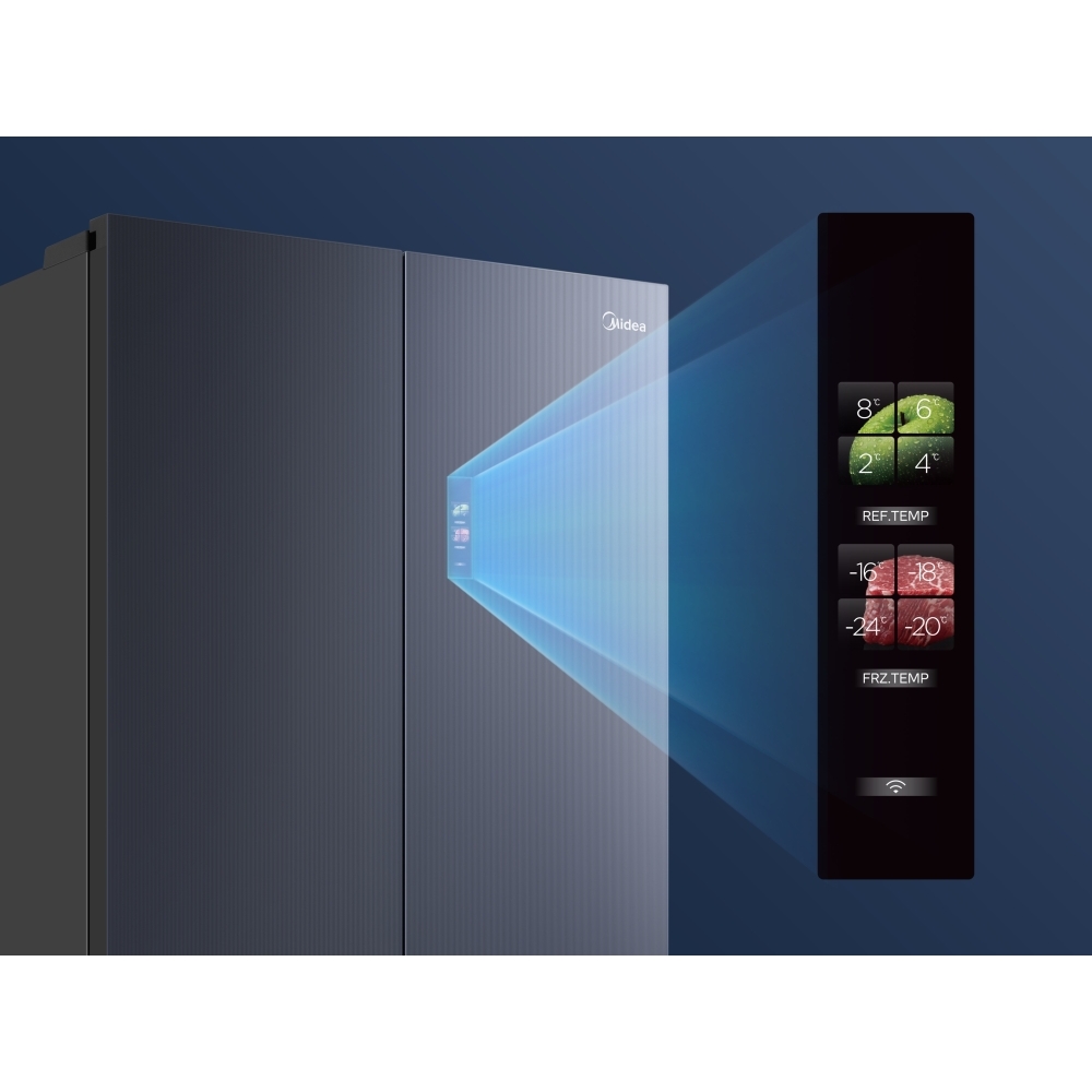 Midea MDRM706BIE70 American Fridge Freezer, E Rated,  Non-Plumbed