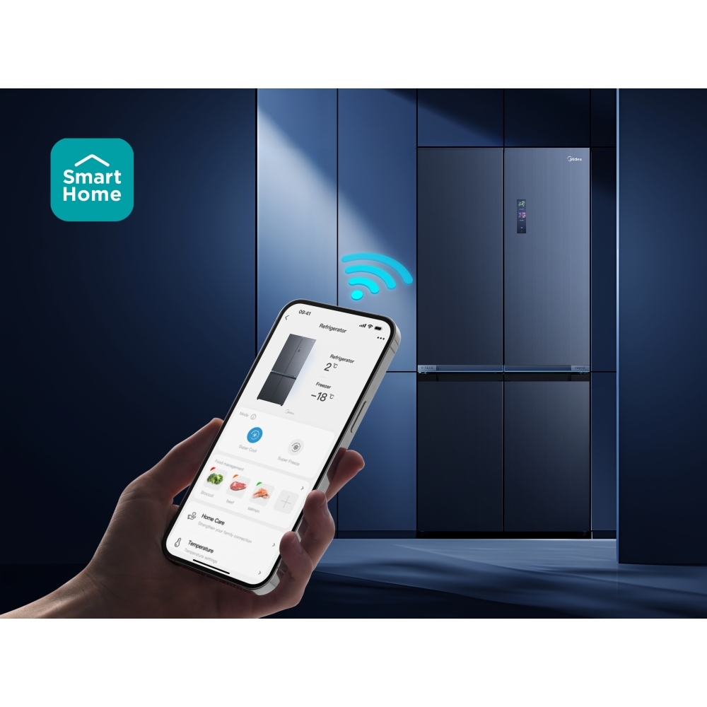 Midea MDRM706BIE70 American Fridge Freezer, E Rated,  Non-Plumbed