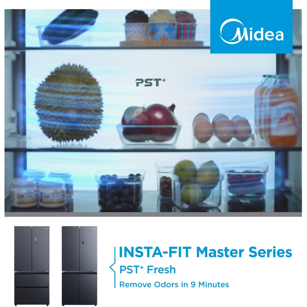 Midea MDRM706BIE70 American Fridge Freezer, E Rated,  Non-Plumbed