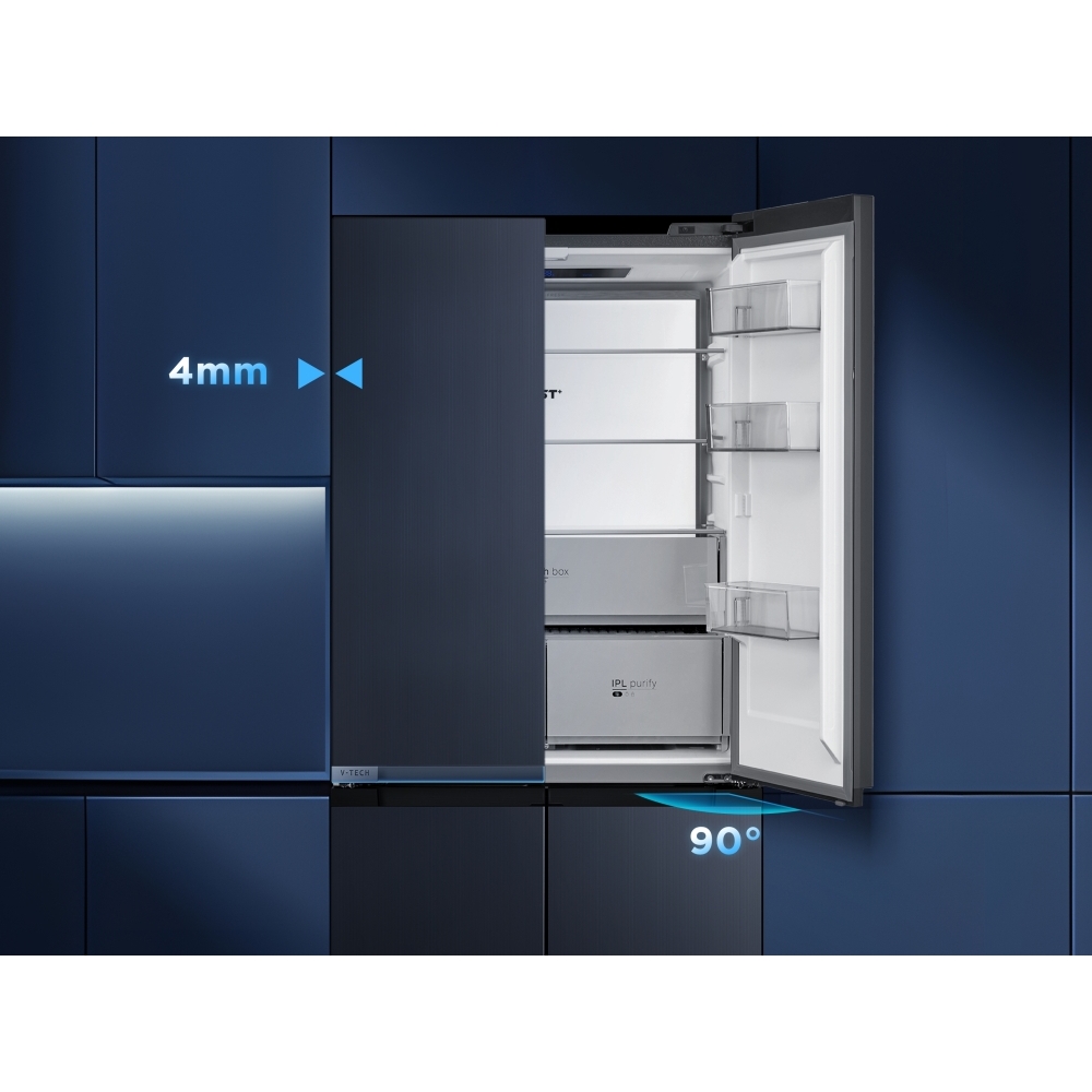 Midea MDRM706BIE70 American Fridge Freezer, E Rated,  Non-Plumbed