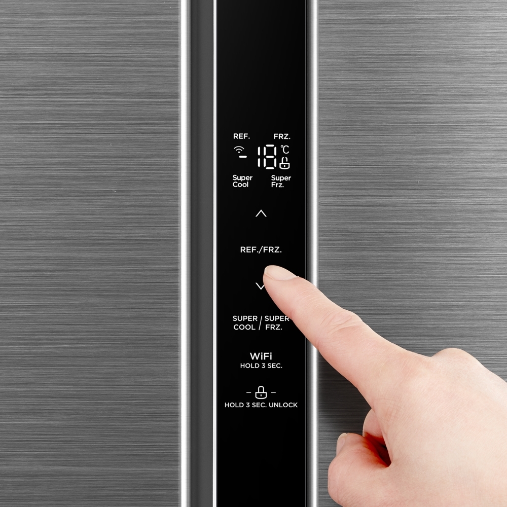 Midea MDRS619FIE46 American Fridge Freezer, Stainless Steel, E Rated,  Non-Plumbed