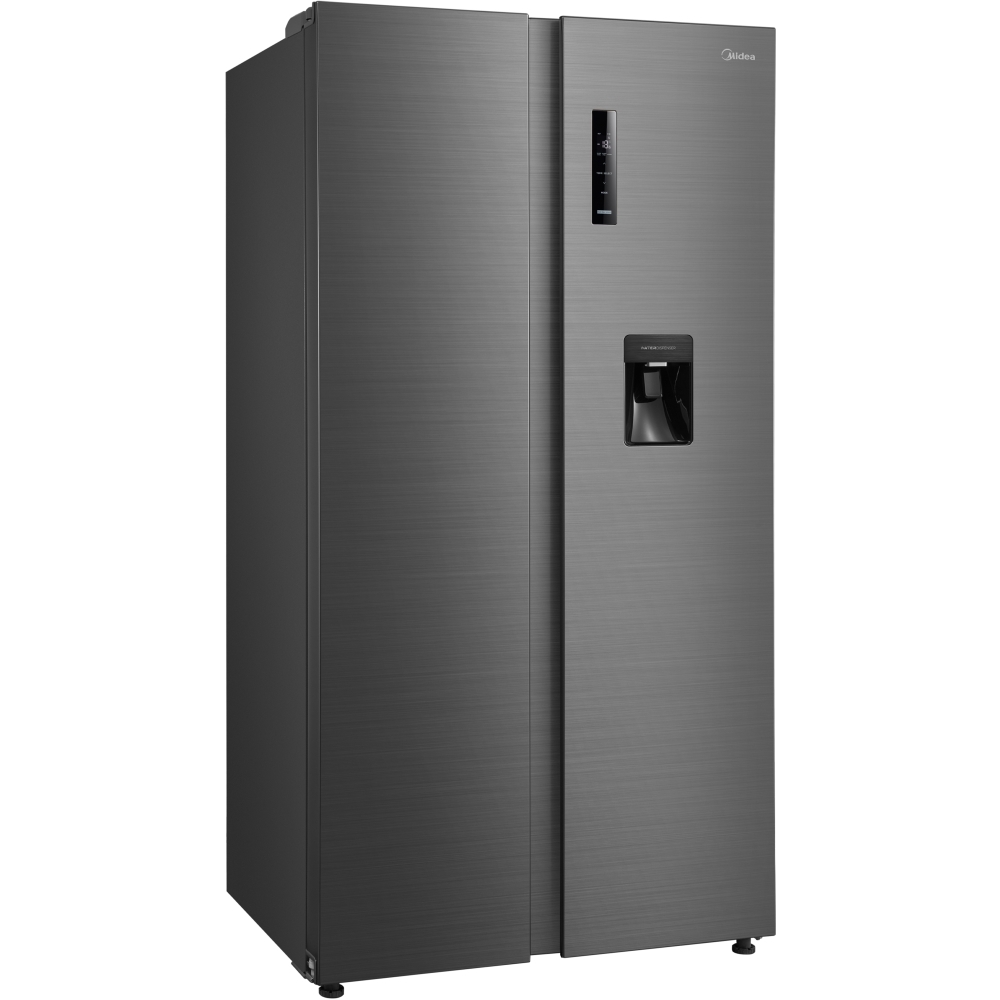 Midea MDRS710FGD46W American Fridge Freezer, Stainless Steel, D Rated,  Non-Plumbed