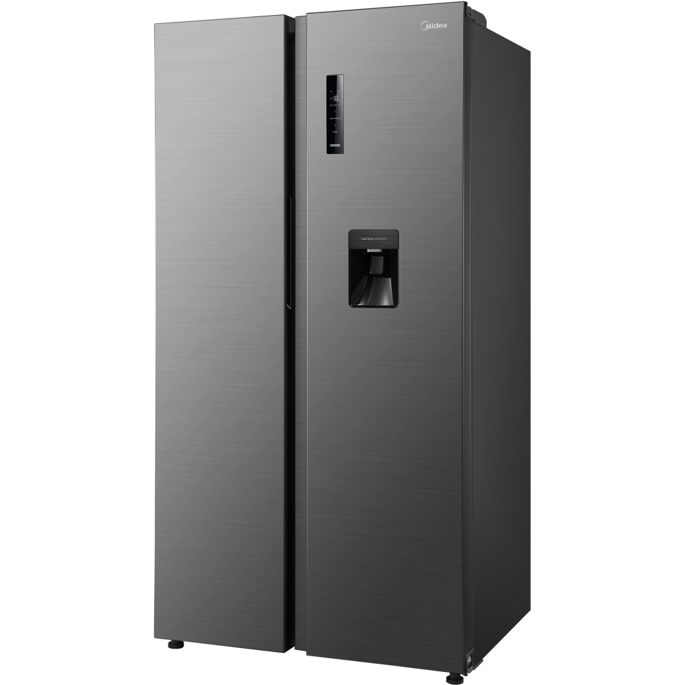 Midea MDRS710FGD46W American Fridge Freezer, Stainless Steel, D Rated,  Non-Plumbed