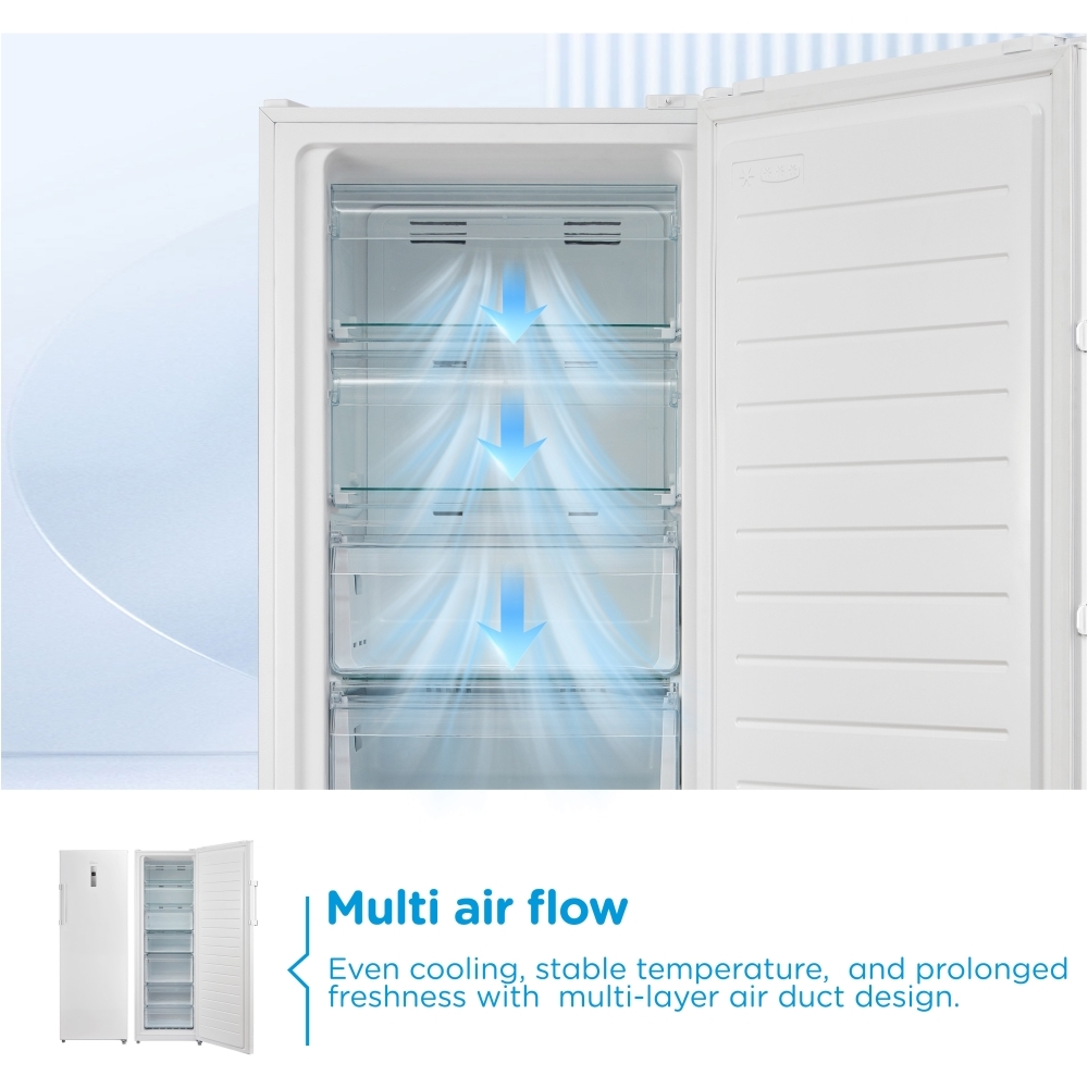 Midea MDRU333FZE01 Total No Frost Tall Freezer, White, E Rated