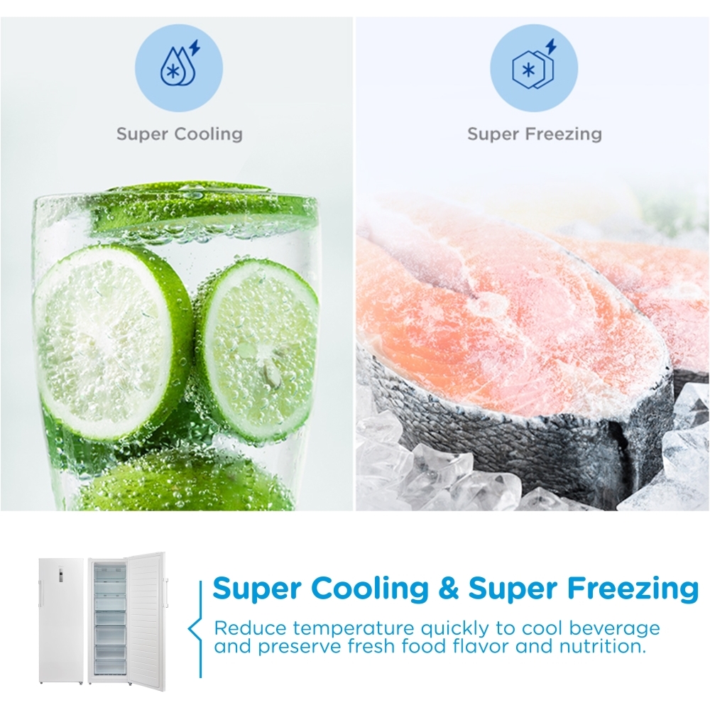 Midea MDRU333FZE01 Total No Frost Tall Freezer, White, E Rated