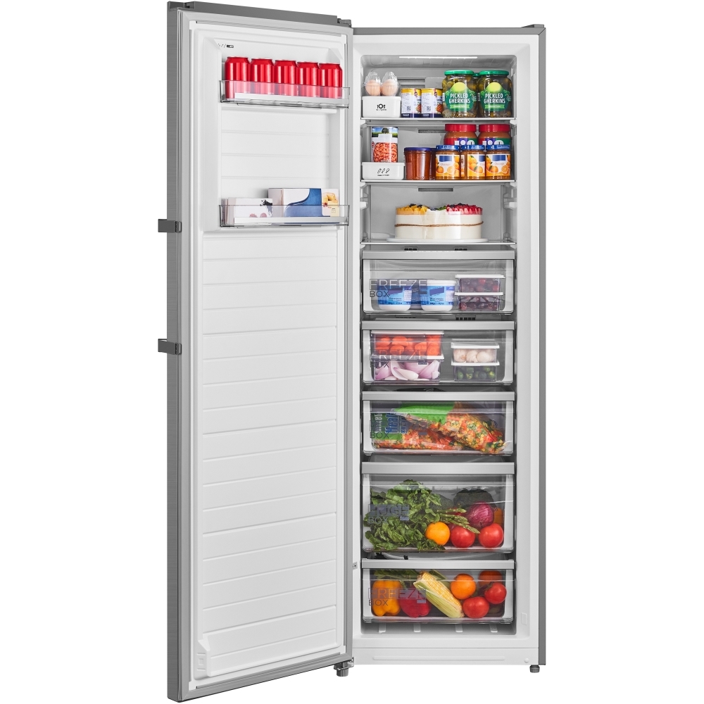 Midea MDRU385MTE46 Total No Frost Tall Freezer, Stainless Steel, E Rated