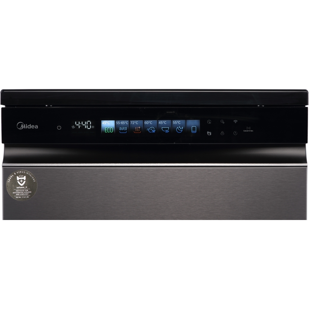 Midea MDWEF1433GB-WG-UK Dishwasher, 14 Place Settings, Grey, A Rated