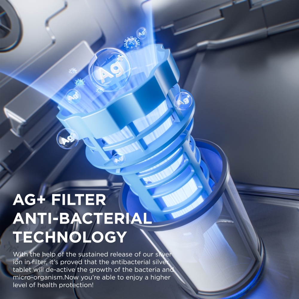 Midea MDWEF1433GB-WG-UK Dishwasher, 14 Place Settings, Grey, A Rated