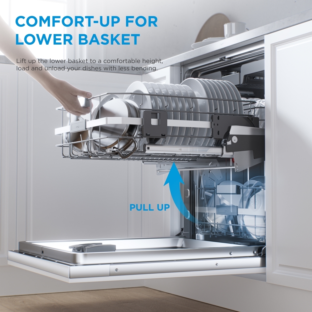 Midea MDWEF1433GB-WG-UK Dishwasher, 14 Place Settings, Grey, A Rated